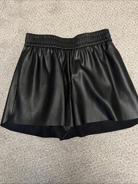 Zara Black Faux Leather Shorts